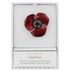 Equilibrium Silver Plated Poppy Brooch - Large