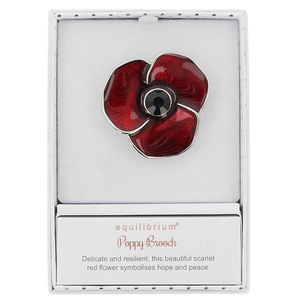 Equilibrium Silver Plated Poppy Brooch - Large