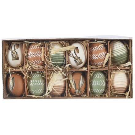 2nds Box of 12 Natural Egg Decorations