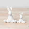 Matt White Textured Sitting Bunny Rabbit Ornaments