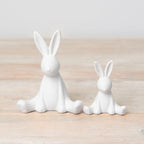 Matt White Textured Sitting Bunny Ornaments