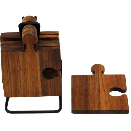 Wooden Jigsaw Puzzle Coasters - Set of 6