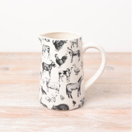 Farming Life Jug - Cow Horse Sheep Goat Cockeral Duck