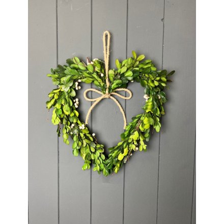 Heart Boxwood Leaf Wreath