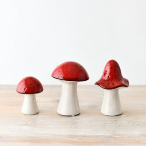 Red Ceramic Mushroom Dome - Small