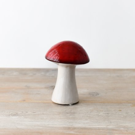 Red Ceramic Mushroom Dome - Large