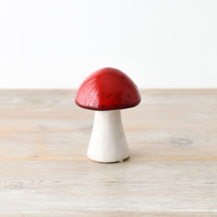 Red Ceramic Mushroom Dome - Small