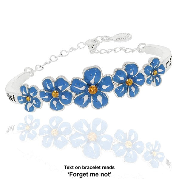 Equilibrium Silver Plated Forget Me Not Pretty Bangle