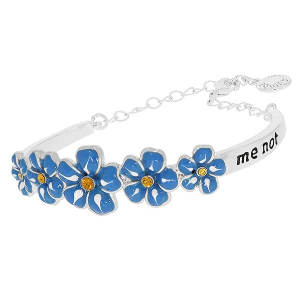Equilibrium Silver Plated Forget Me Not Pretty Bangle
