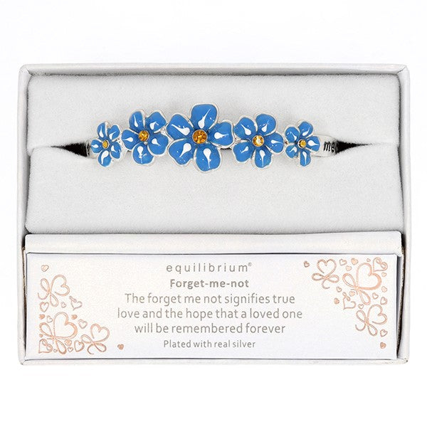 Equilibrium Silver Plated Forget Me Not Pretty Bangle
