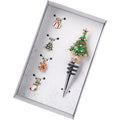 Christmas Wine Bottle Stop & Glass Charms Set