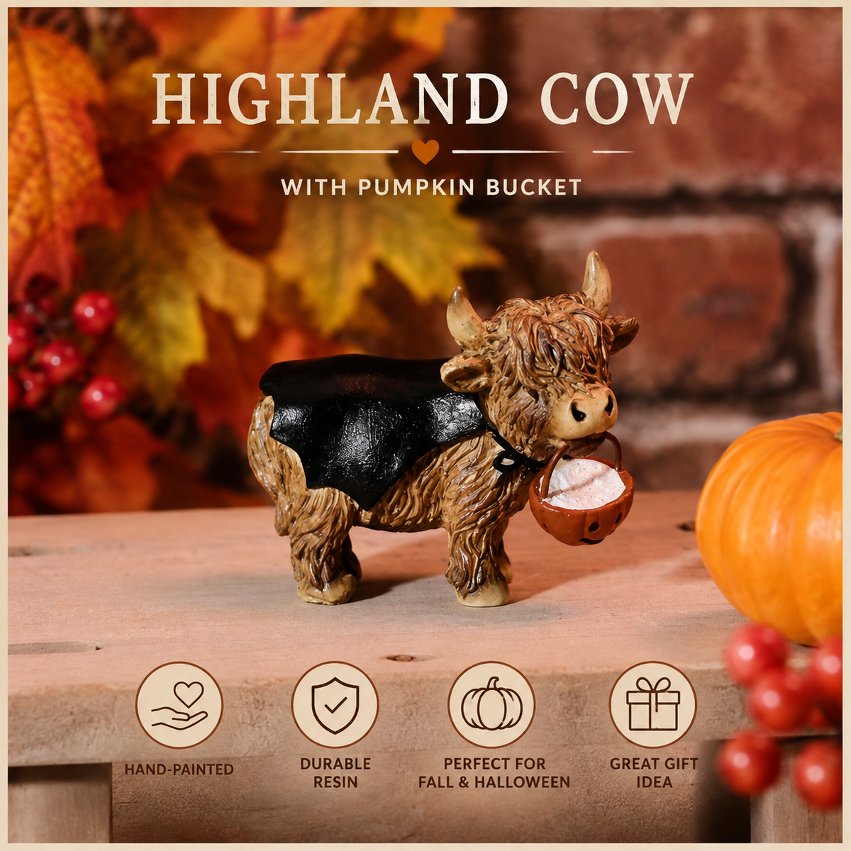 Halloween Highland Cow -  Trick or Treat Pumpkin Bucket