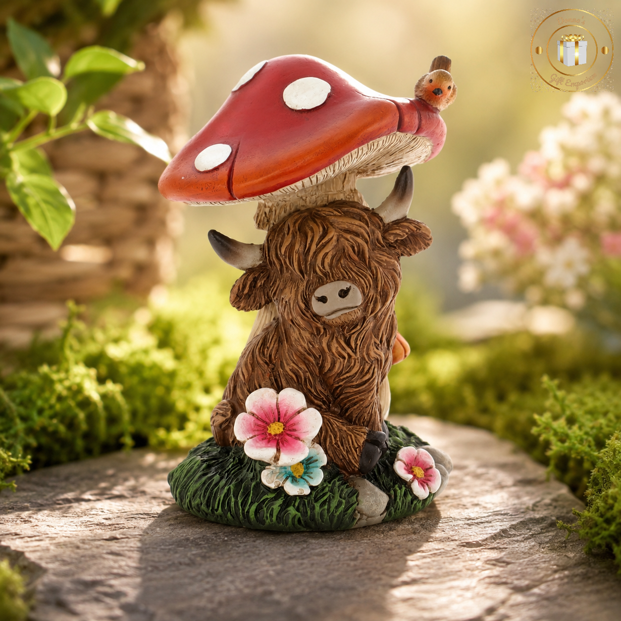 Highland Cow & Mushroom Ornaments