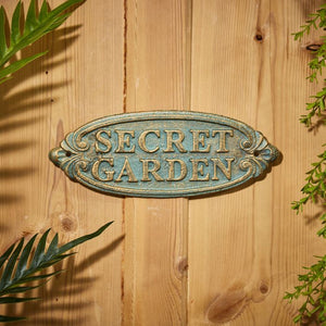 Wrought Iron Secret Garden Oval Plaque