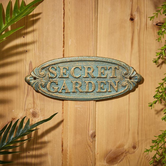Wrought Iron Secret Garden Oval Plaque