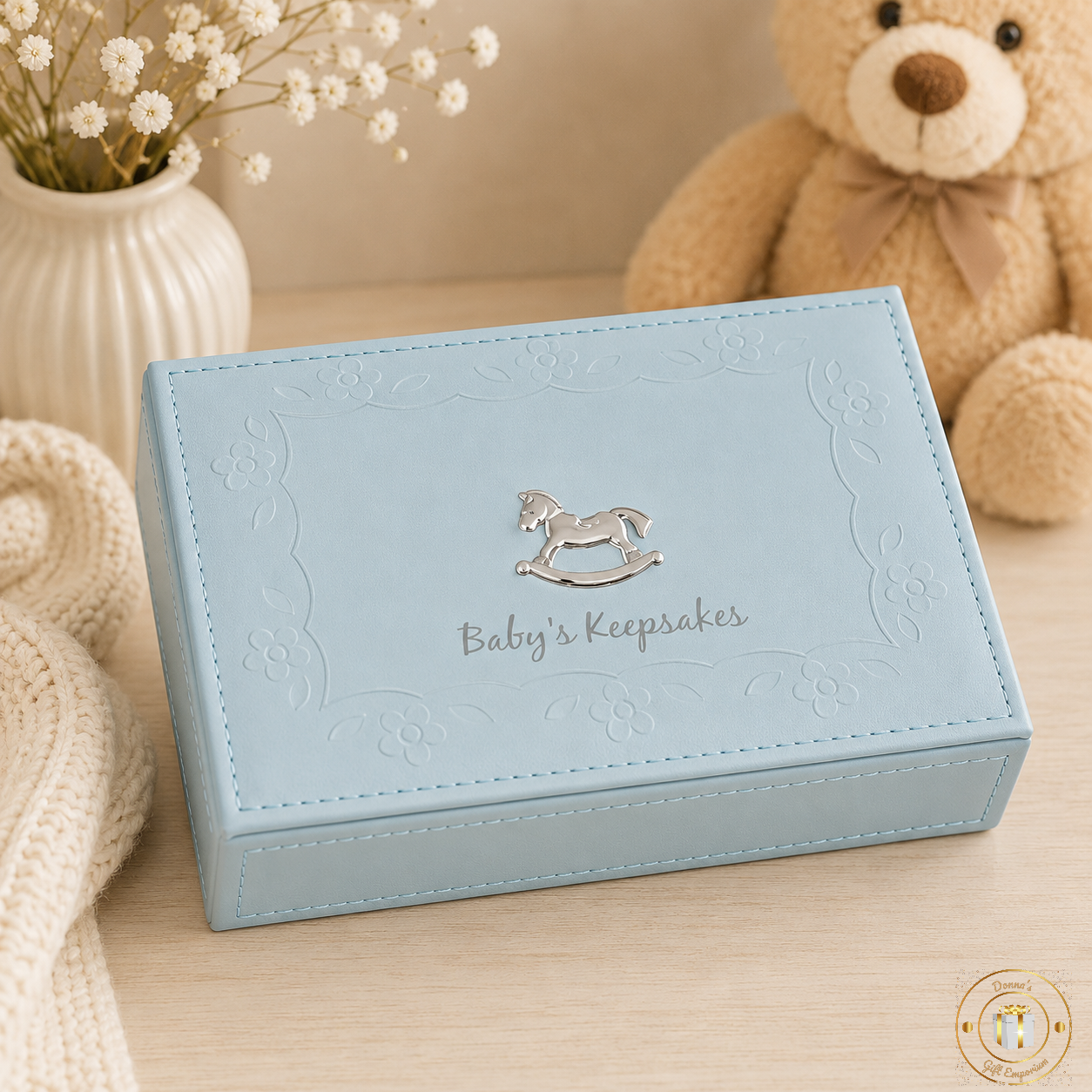 Blue Baby Boy Keepsakes Box