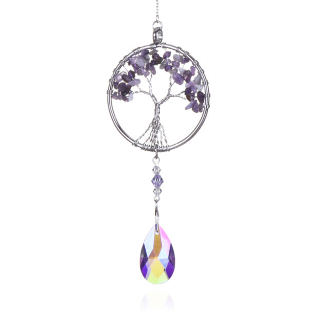 Natural Quartz Tree Of Life Suncatcher