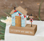 Beach Hut Wooden Decorative Block