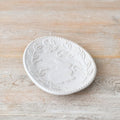 White Embossed Bunny Rabbit & Flower Dish