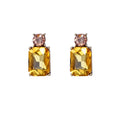 Mini Gem Earring in Bronze with Yellow & Amber
