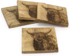 Highland Cow Coasters - Set Of 4
