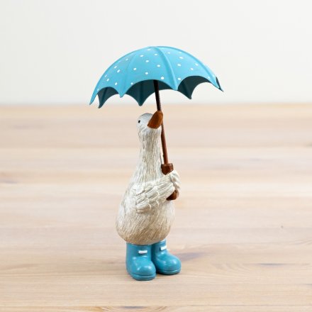 Duck in Wellies with Umbrella