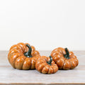 Glazed Orange Squashed Pumpkins - Set of 3