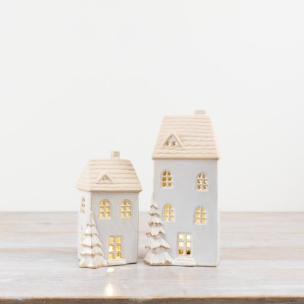 LED Festive Houses - Pair