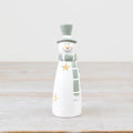LED Green & White Snowman Ornament
