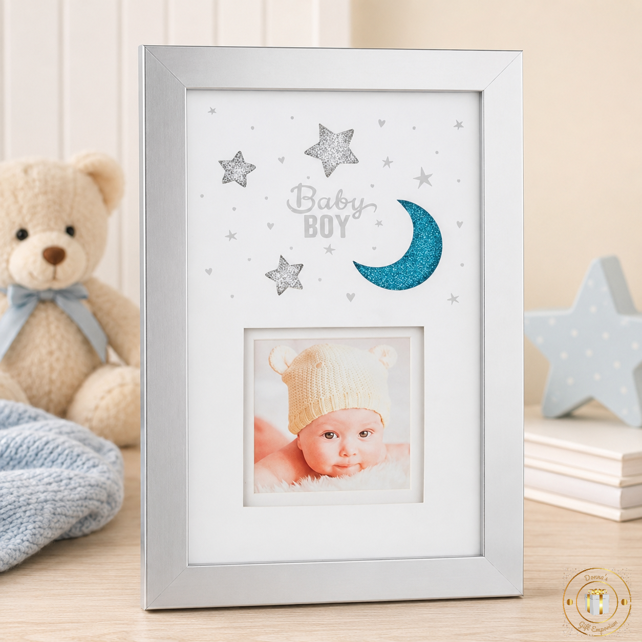 Baby Boy Moon & Stars Photo Frame