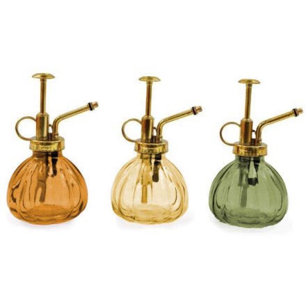 Glass Plant Mister - Amber, Golden & Green