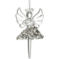 Hanging Glass Angel With Sequin Skirt Christmas Tree Decoration