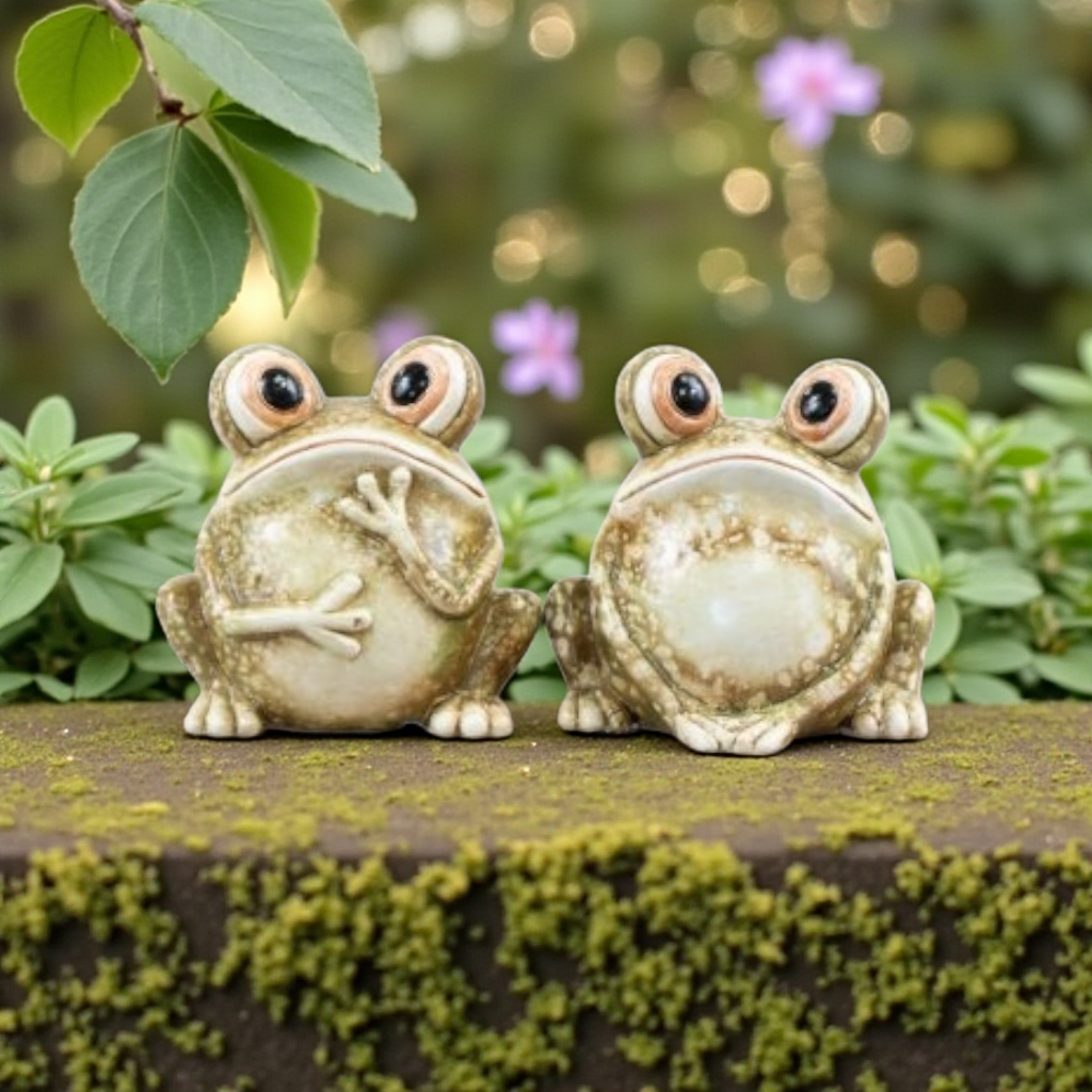 Terracotta Frog Ornaments - Pair