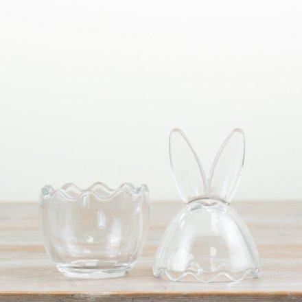 Glass Bunny Egg Storage Jar