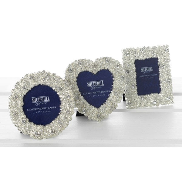 Polished Silver Coral Diamante Mini Frame