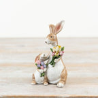 Floral Mum & Baby Bunny Rabbit Decoration