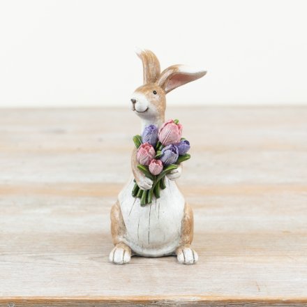 Floral Bunny Rabbit Decoration