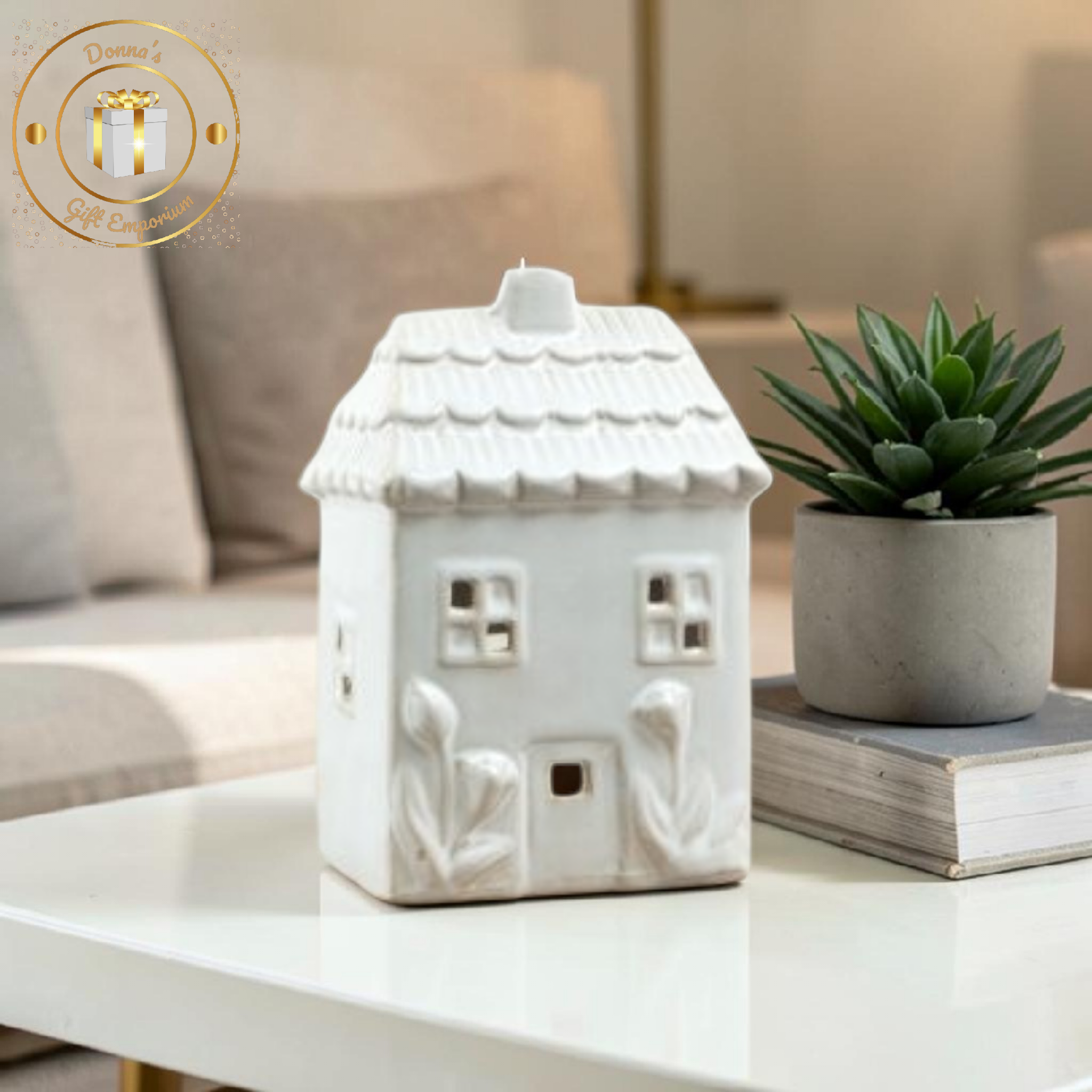 White Spring House Tea Light Holder