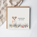 Thinking Of You Card Dog & Flowers