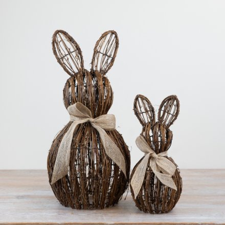 Brown Rattan Bunny Rabbits
