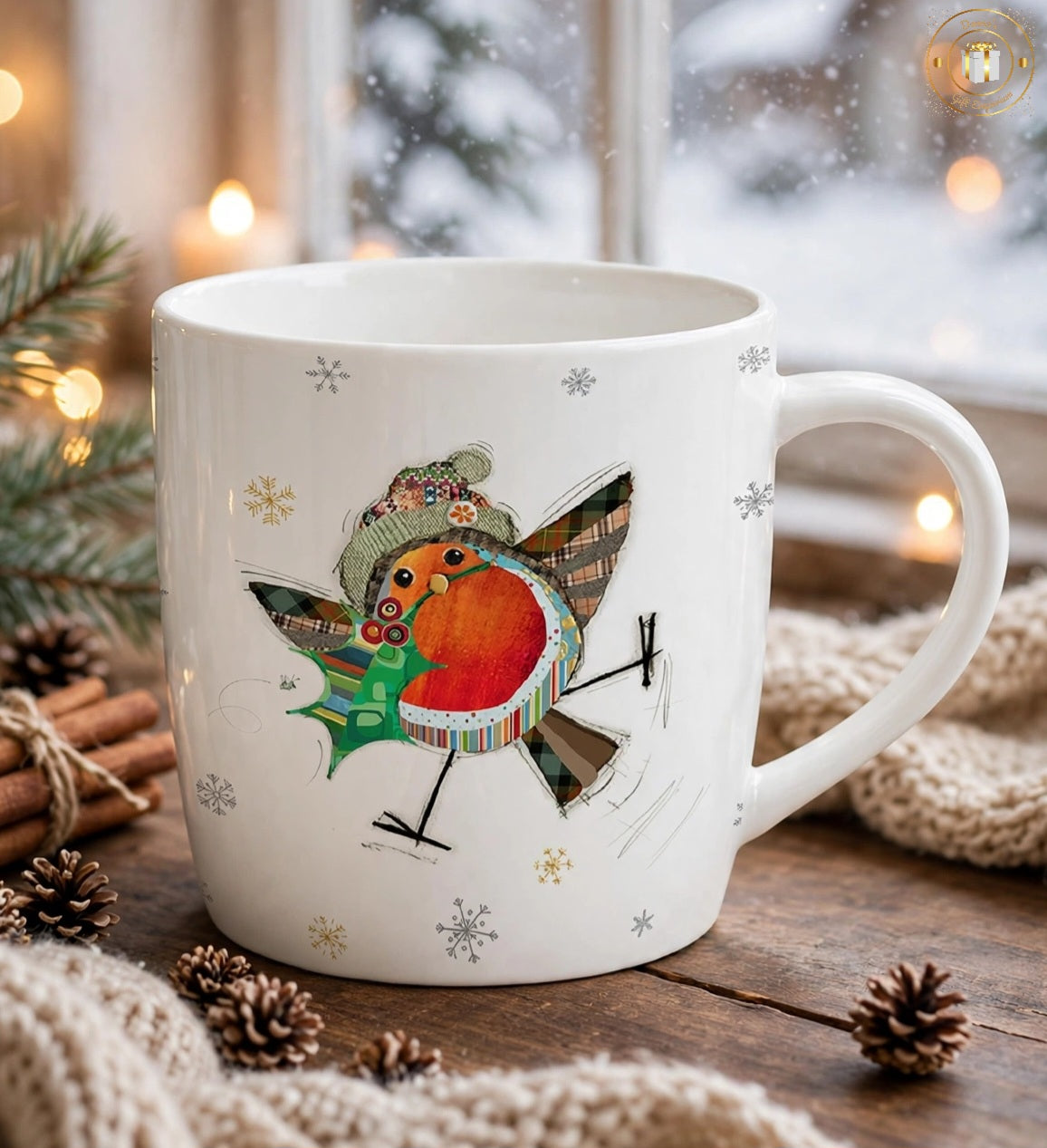 Christmas Bug Art Mug - Robin