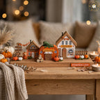 Pumpkin Lane Teddy Bear Wooden House Block