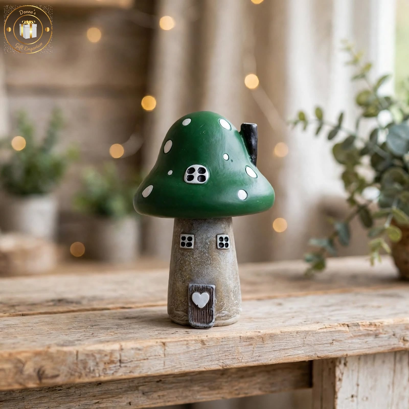 Forest Green Enchanted Mushroom Fairy House