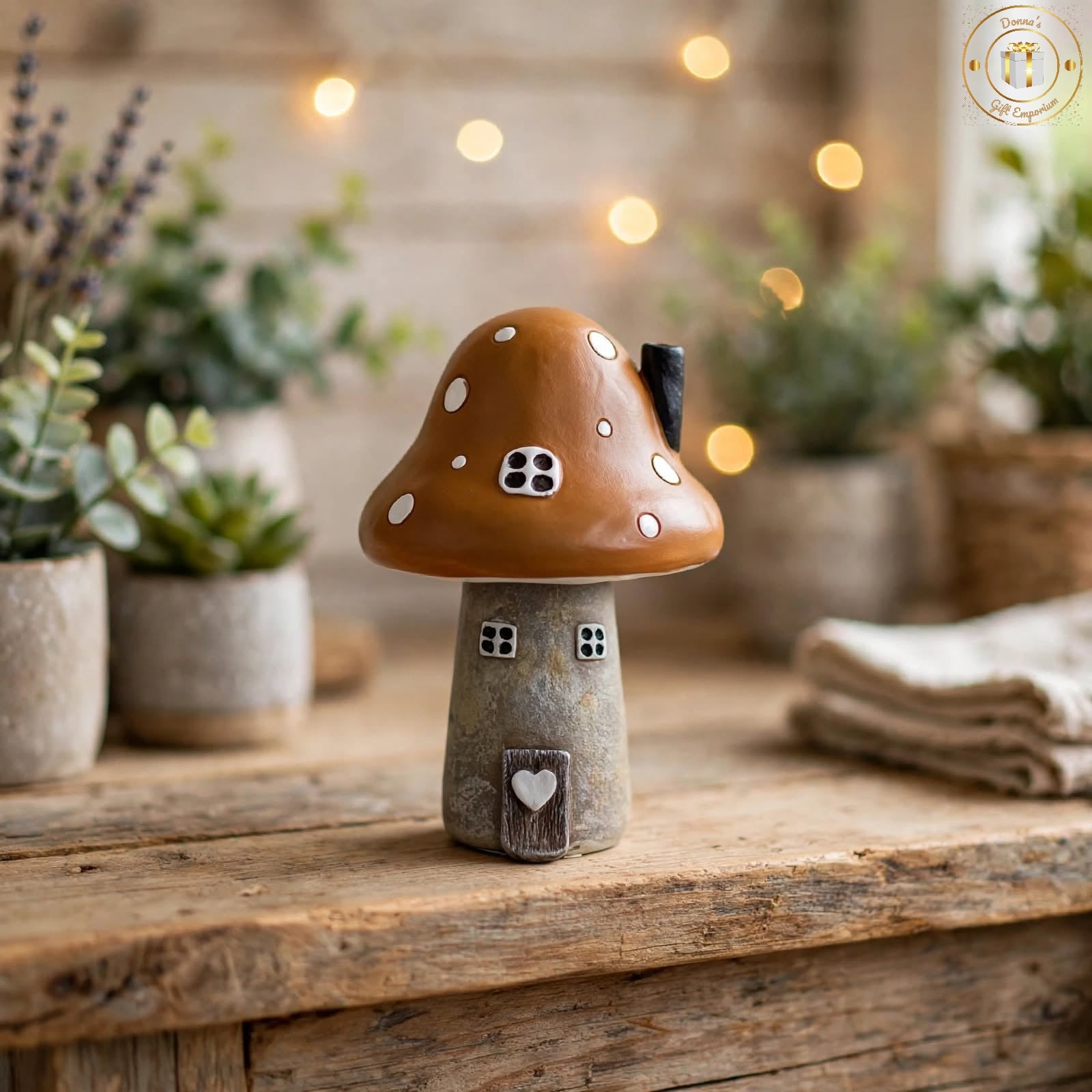 Mustard Enchanted Mushroom Fairy House