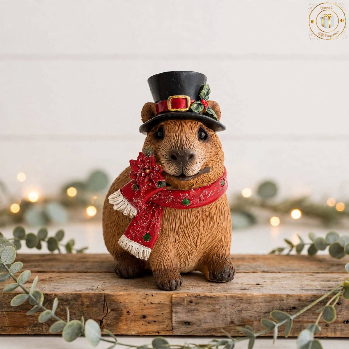 Christmas Capybara Ornament – Festive Woodland Decoration