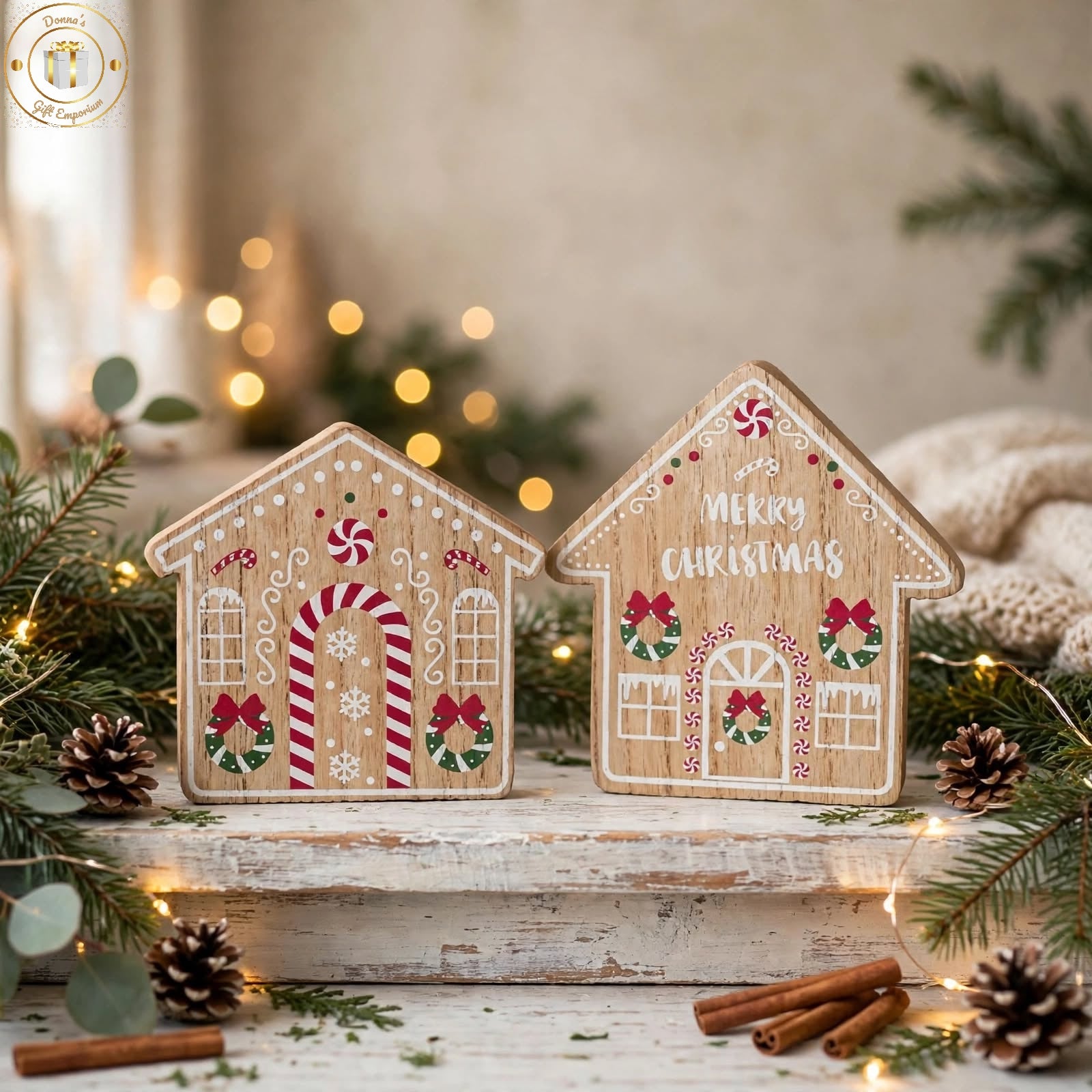 Wooden Gingerbread House Christmas Decoration