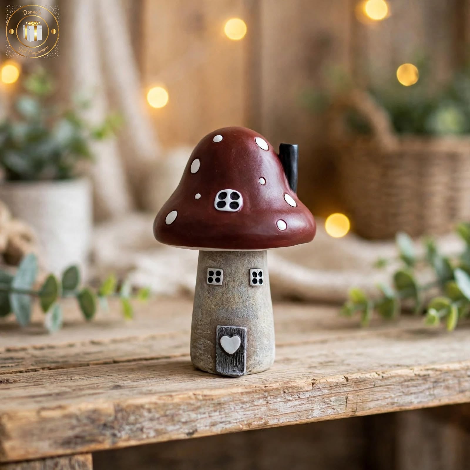 Burgundy Enchanted Mushroom Fairy House