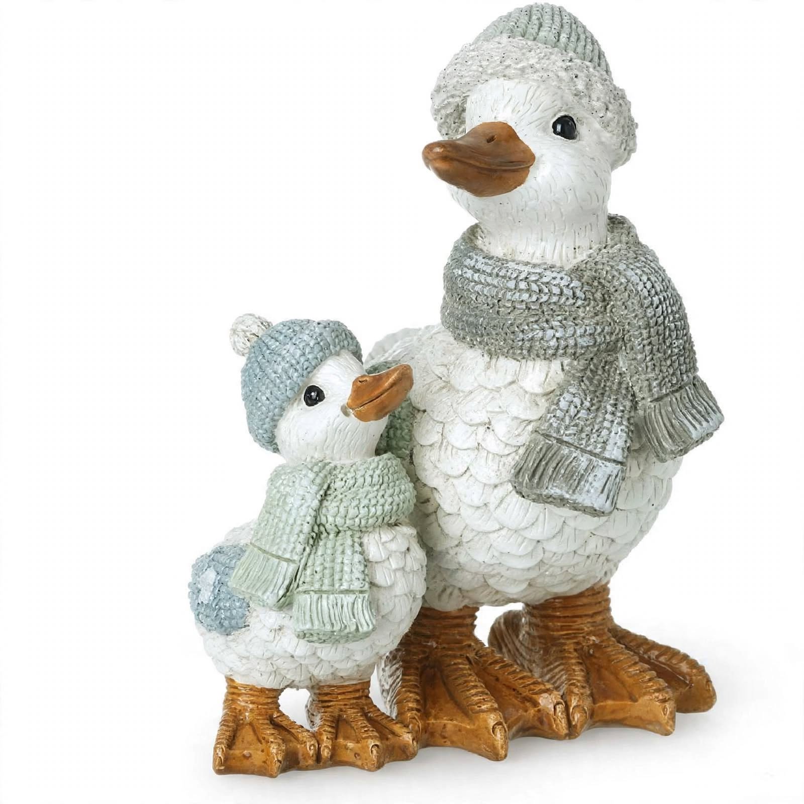 Mummy and Baby Winter Duck Decoration - Mother and Duckling Christmas Ornament