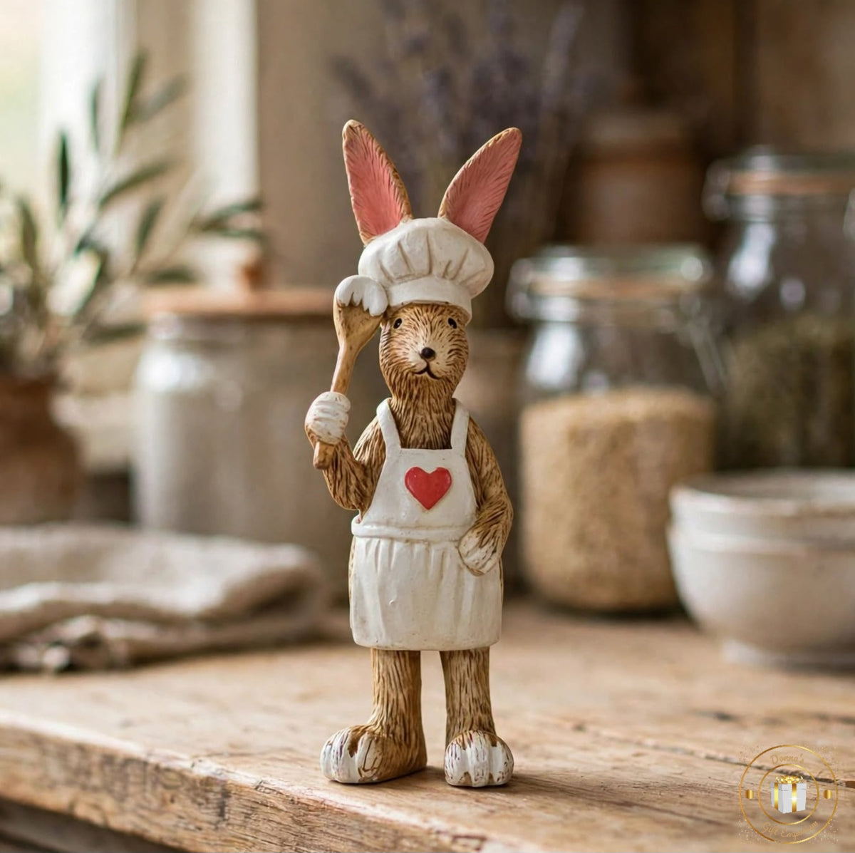 Baker Chef Bunny Rabbit With Heart Apron