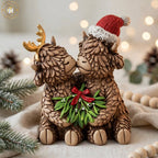 Mistletoe Kisses Highland Cow Couple Ornament